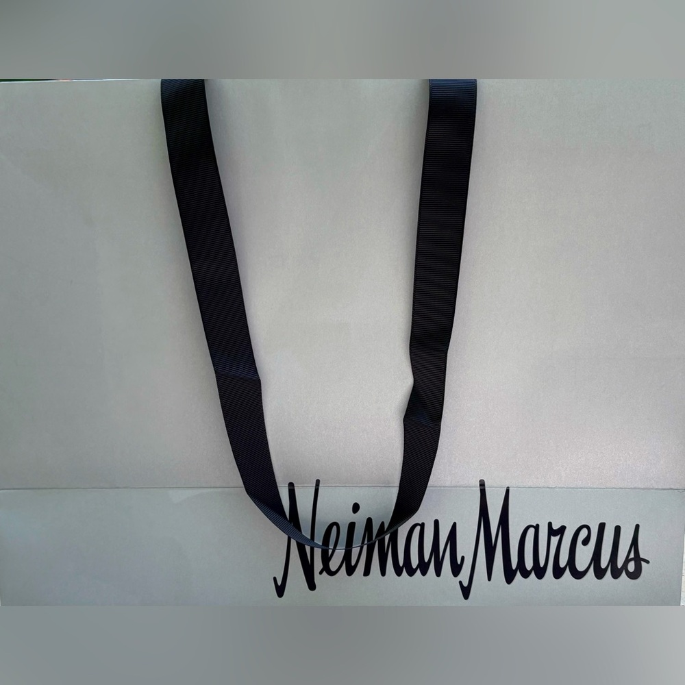 Neiman Marcus gray Bag with Black Handles